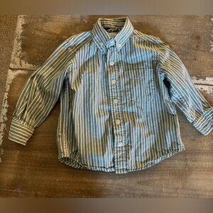 Place Green Vertical Stripes Cotton Dress shirt Baby Boy 24m 24 months